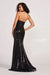 Prom Dresses Sequin Long Formal Halter Prom Dress Black