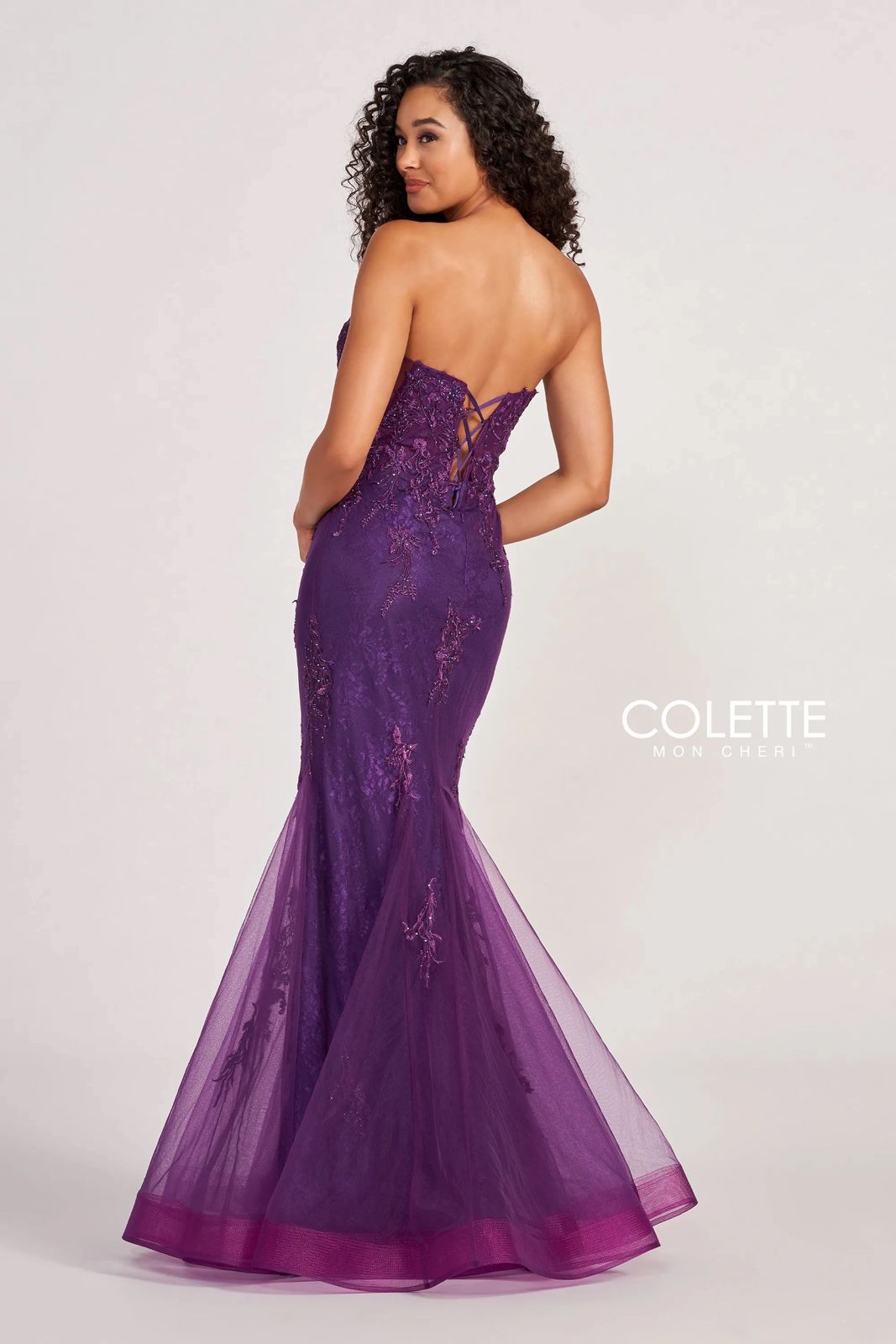 Prom Dresses Applique Long Formal Mermaid Prom Dress Plum