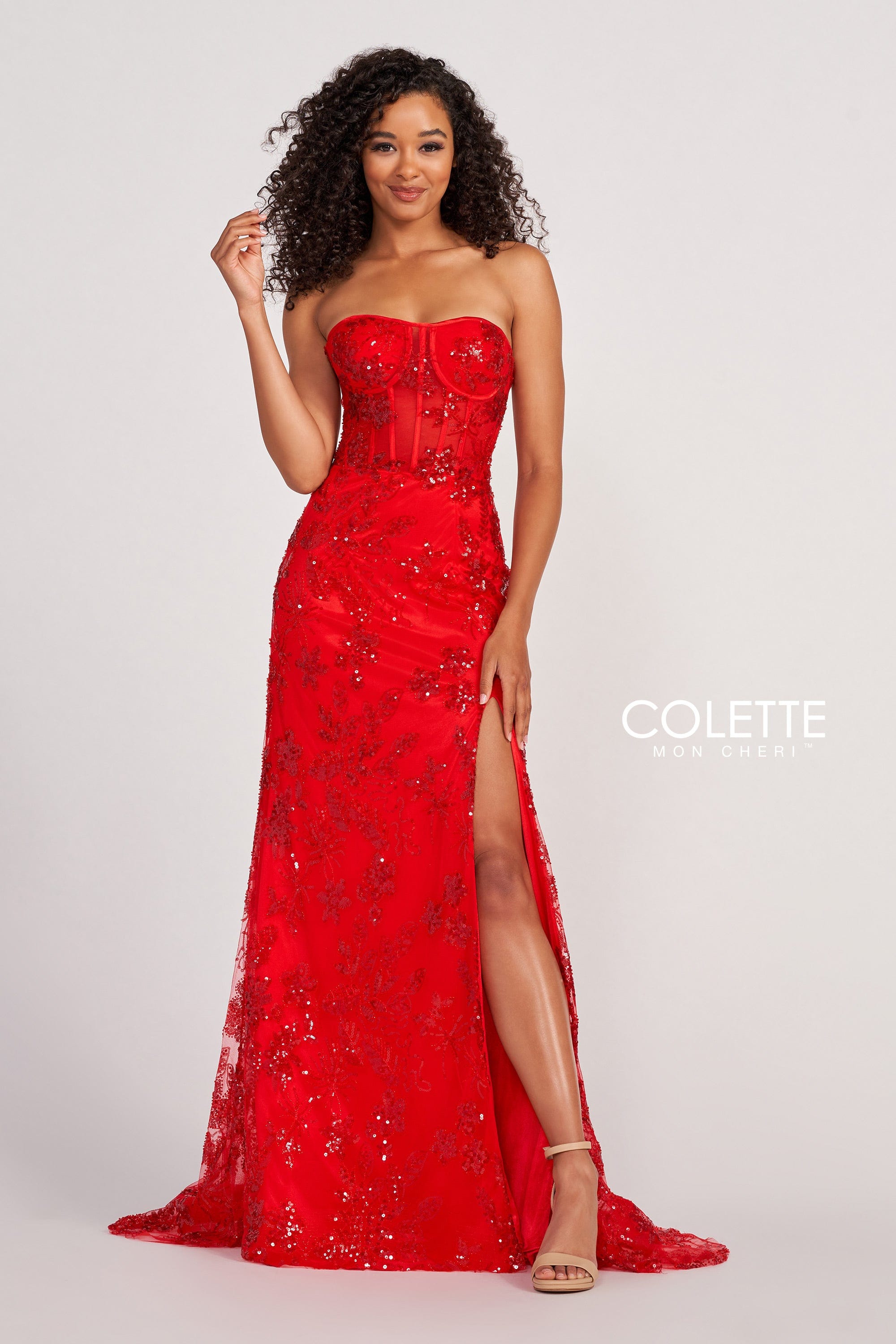 candy apple red prom dresses Simple Red Satin Spaghetti Straps Prom Dresses With Slit, Party Dresses, MP787