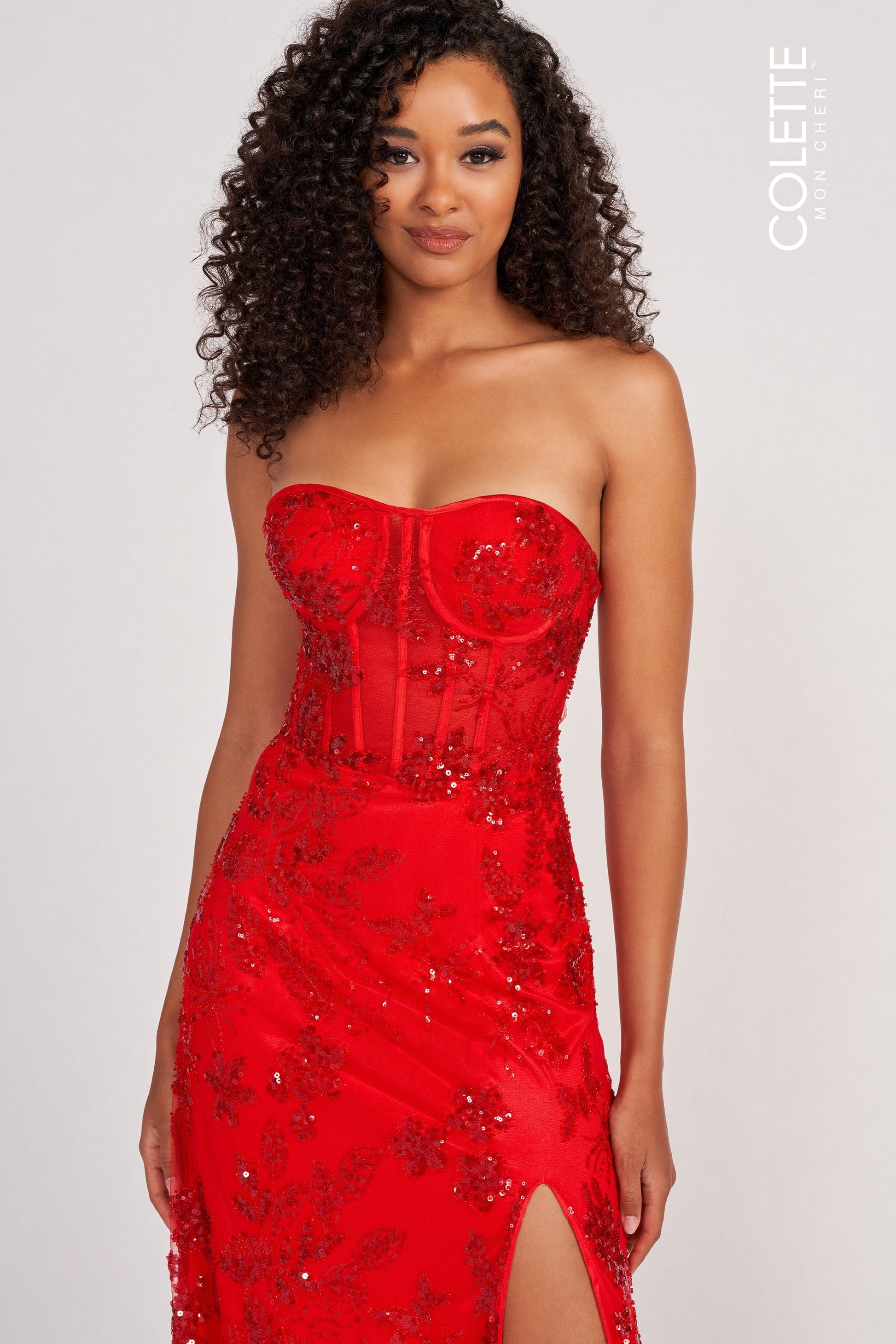 Colette CL2068 Beaded Long Formal Fitted Prom Dress