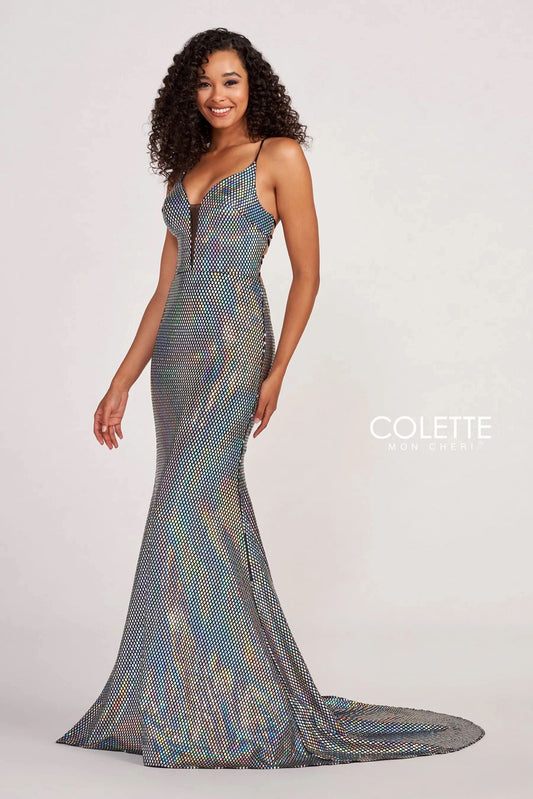 Prom Dresses Prom Long Formal Hologram Dress Silver/Multi