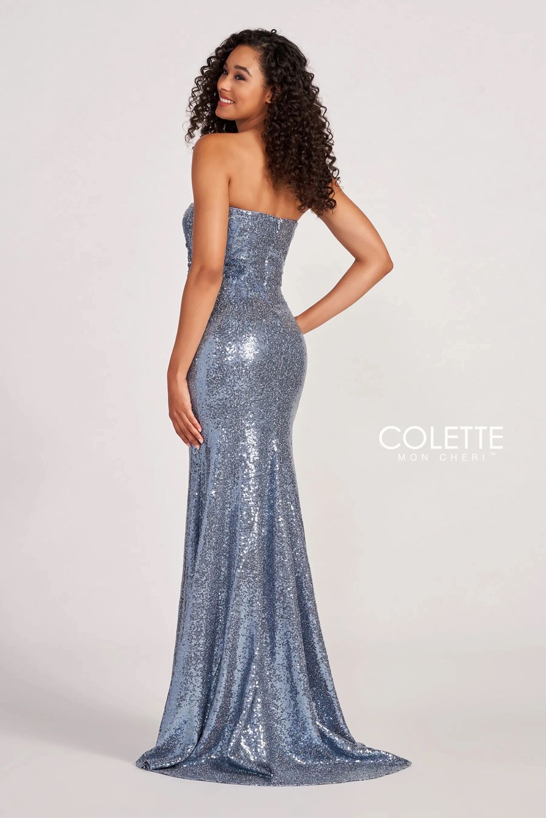 Prom Dresses Long Prom Sequin Formal Dress Steel Blue