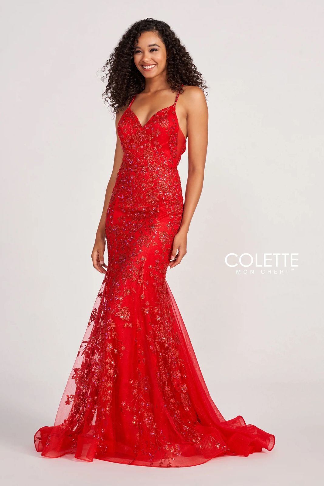 Prom Dresses Fitted Long Prom Beaded Formal Dress Red