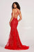 Prom Dresses Fitted Long Prom Beaded Formal Dress Red