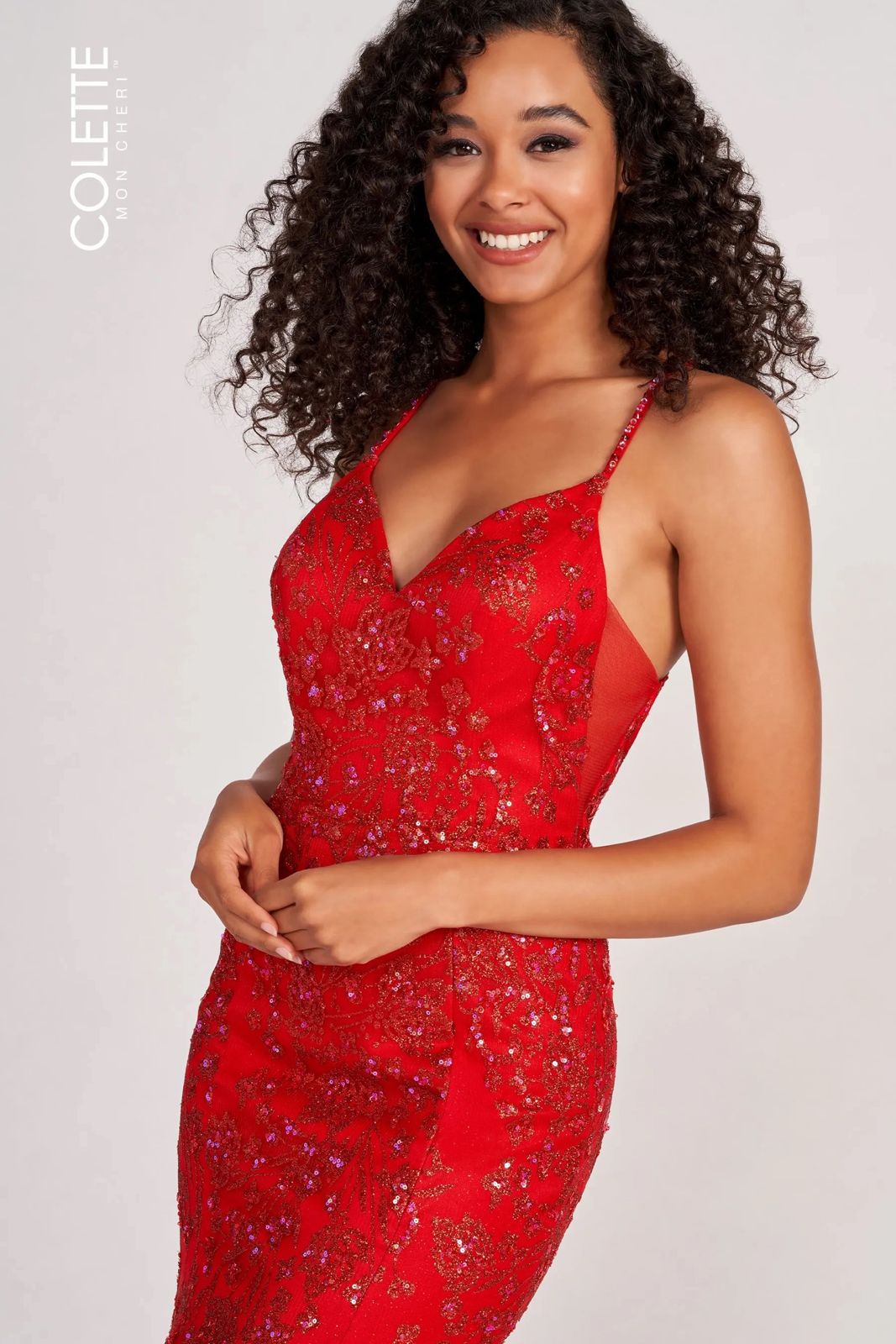 Colette CL2076 Fitted Long Prom Beaded Formal Dress