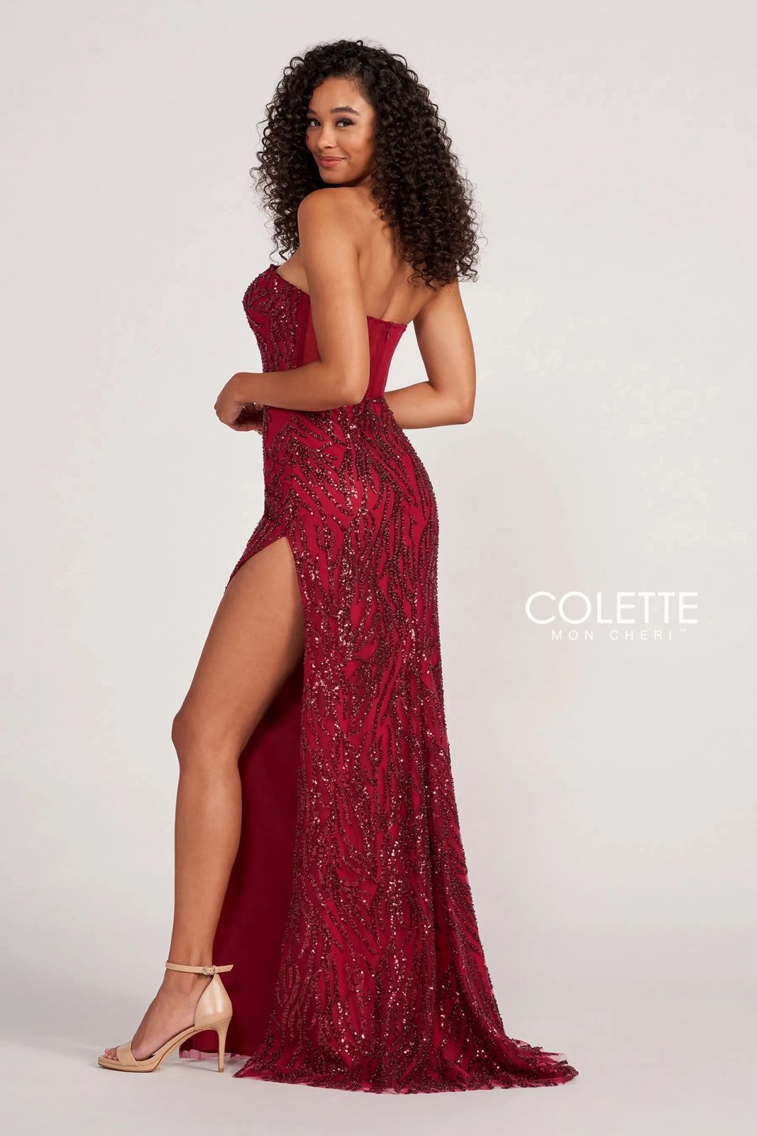 Prom Dresses Formal Beaded Long Prom Dress Cabernet