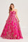 Prom Dresses Long Formal Glitter Prom Beaded Ball Gown Fuchsia/Gold