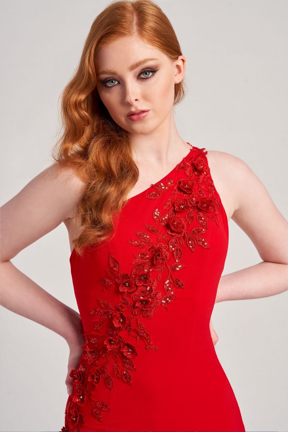 Colette CL5108 3D Flowers Prom Long Formal Sequin Dress