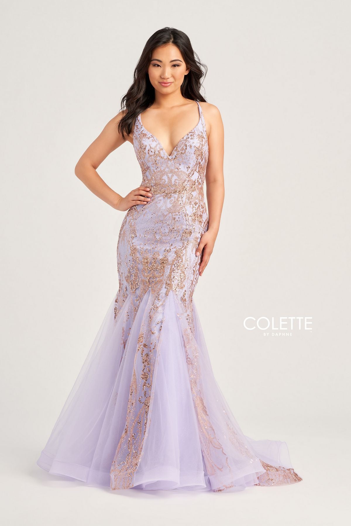 Colette CL5109 Glitter Prom Long Formal Mermaid Dress