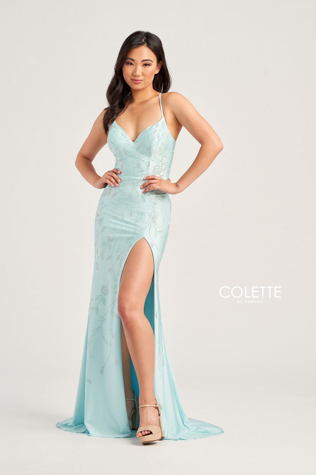 Colette CL5110 Prom Long Stone Accents Formal Dress