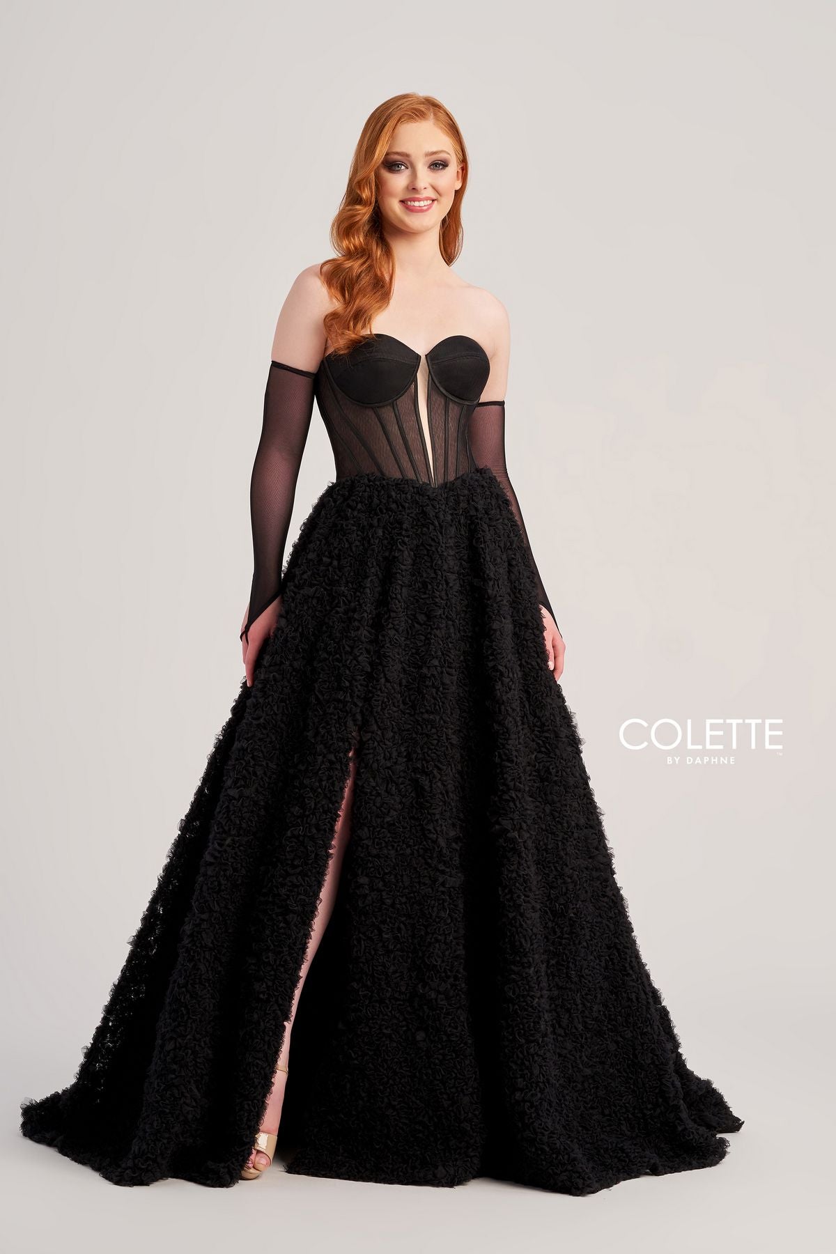Colette CL5114 Prom Long Fingerless Gloves Formal Ball Gown - Black / 6 Colette CL5114 Prom Long Fingerless Gloves Formal Ball Gown - Black / 6