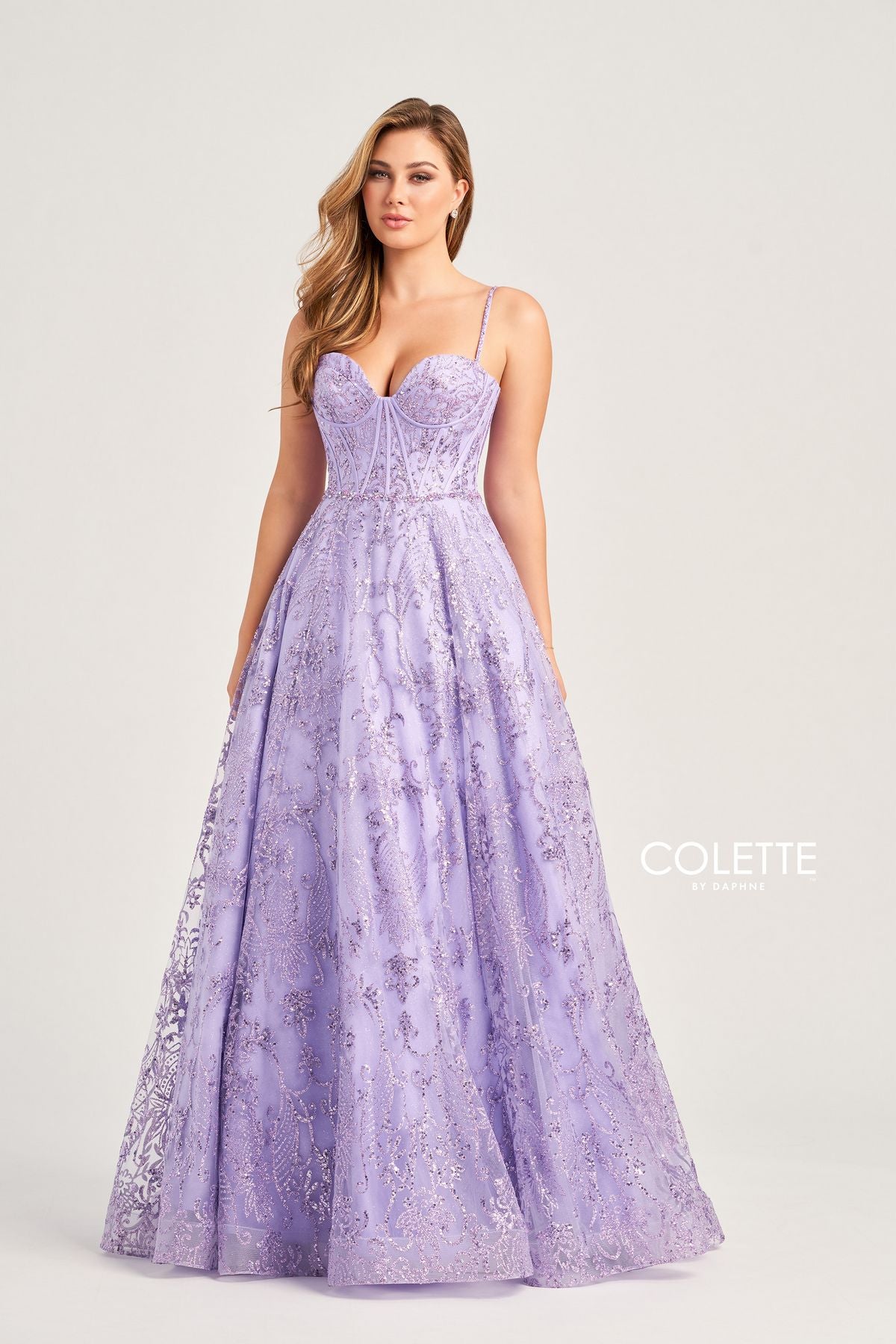 Colette CL5117 Glitter Prom Long Beaded Formal Ball Gown