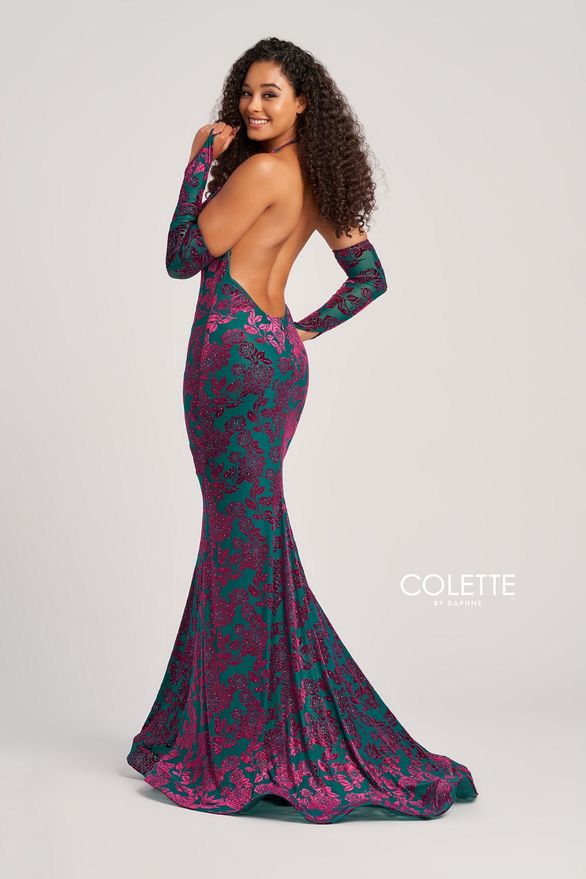 Colette CL5118 Fitted Prom Long Halter Formal Dress