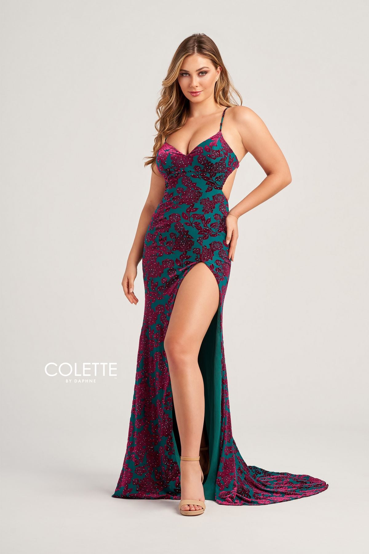 Colette CL5119 Fitted Prom Long Stones Formal Dress