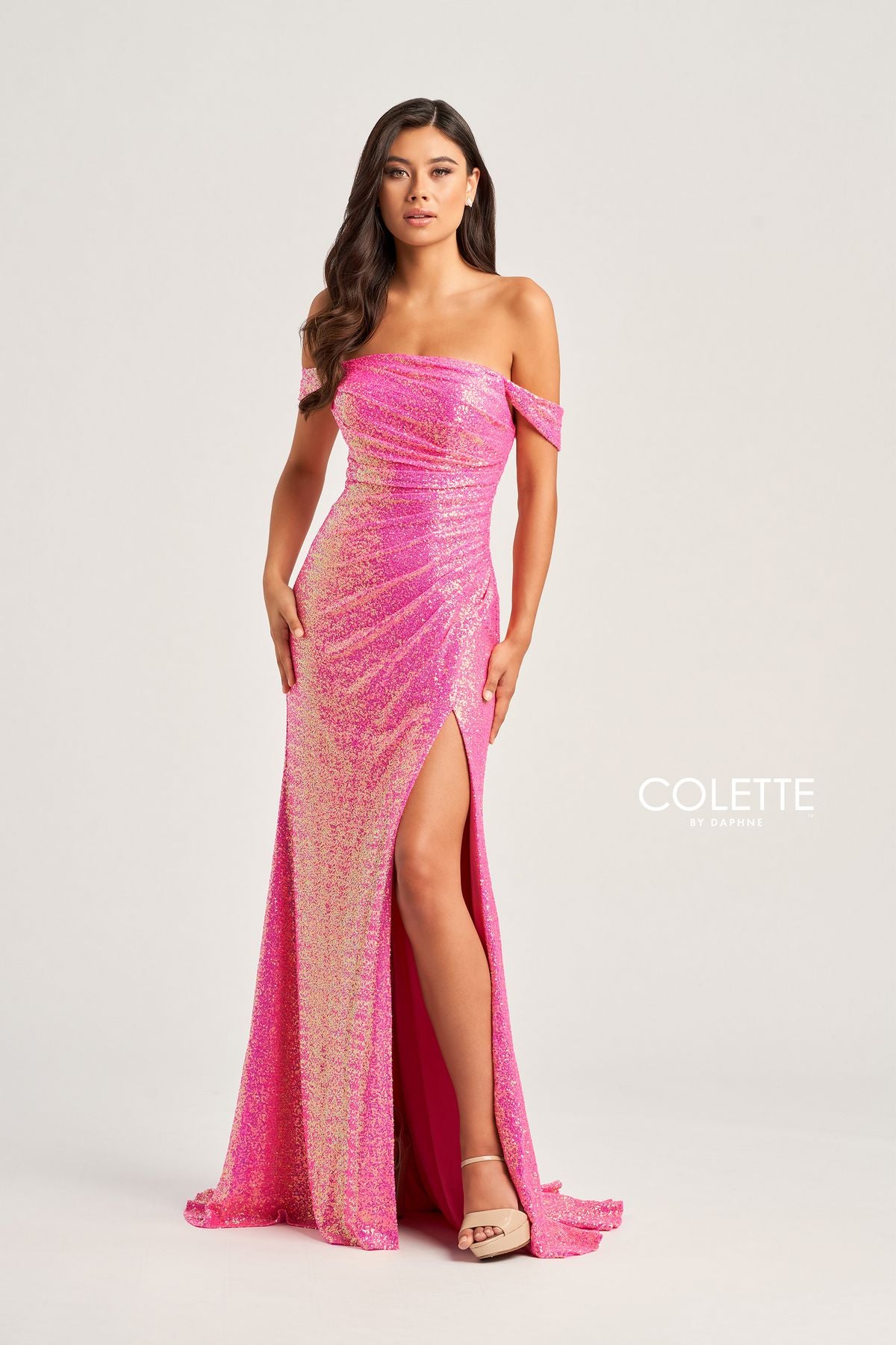 Colette CL5129 Long Formal Sequin Prom Dress
