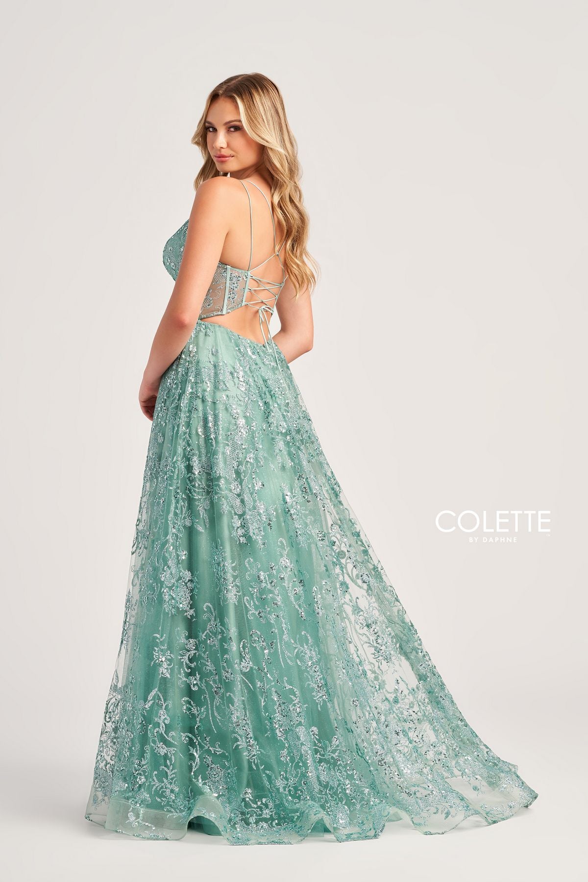 Colette CL5134 Glitter Long Formal Prom Dress