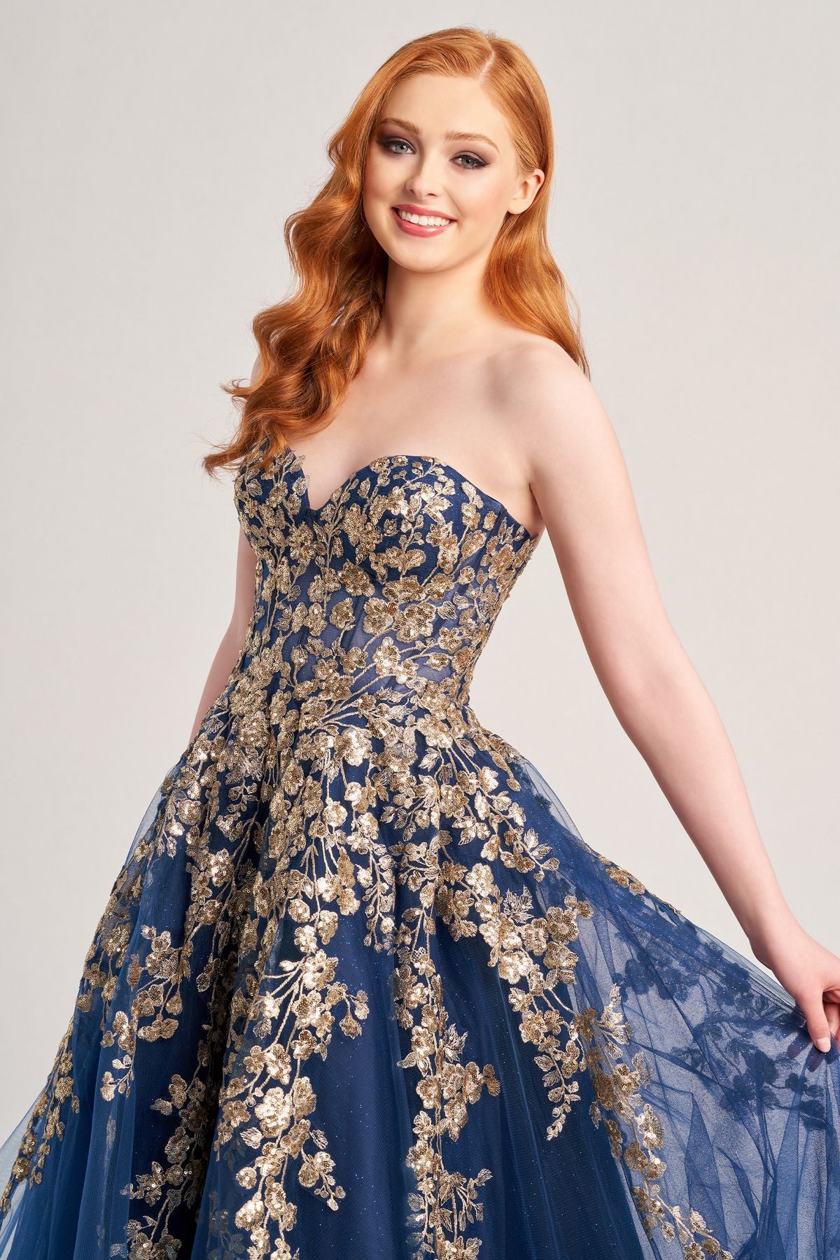 blue and gold dress prom Navy Long with Sequins See plus Renaissance Ball Gown, Navy Blue