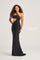 Prom Dresses Cut Out Long Formal Fitted Prom Dress  Black