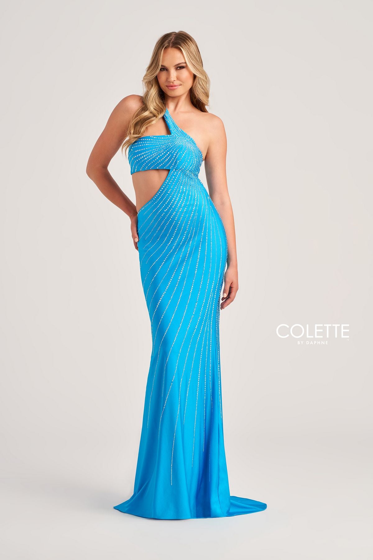 Colette CL5139 Cut Out Long Formal Fitted Prom Dress