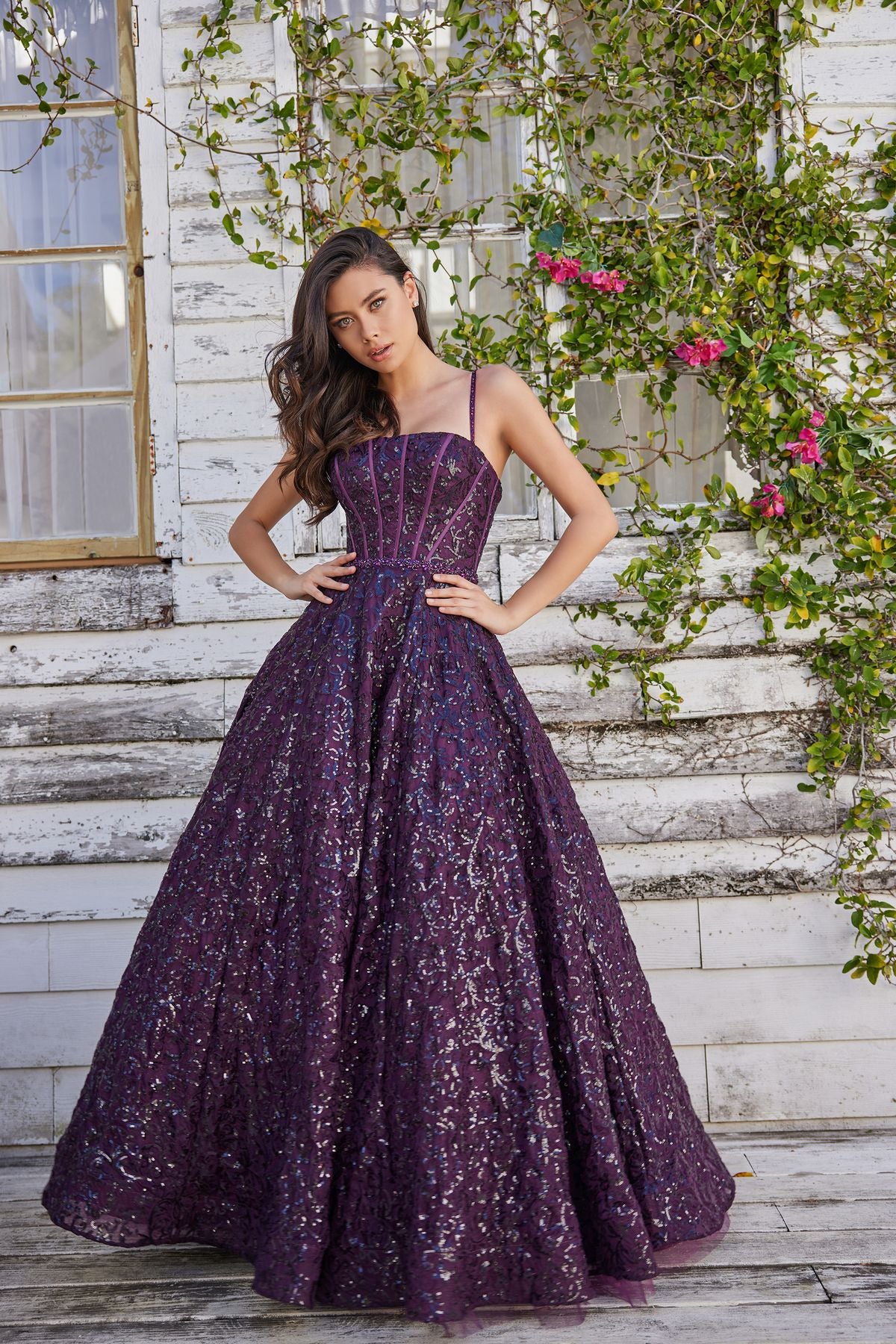 Plum Colette CL5141 Sequin Long Formal Prom Ball Gown For 629 99 The plum-colette-cl5141-sequin-long-formal-prom-ball-gown-for-629-99-the