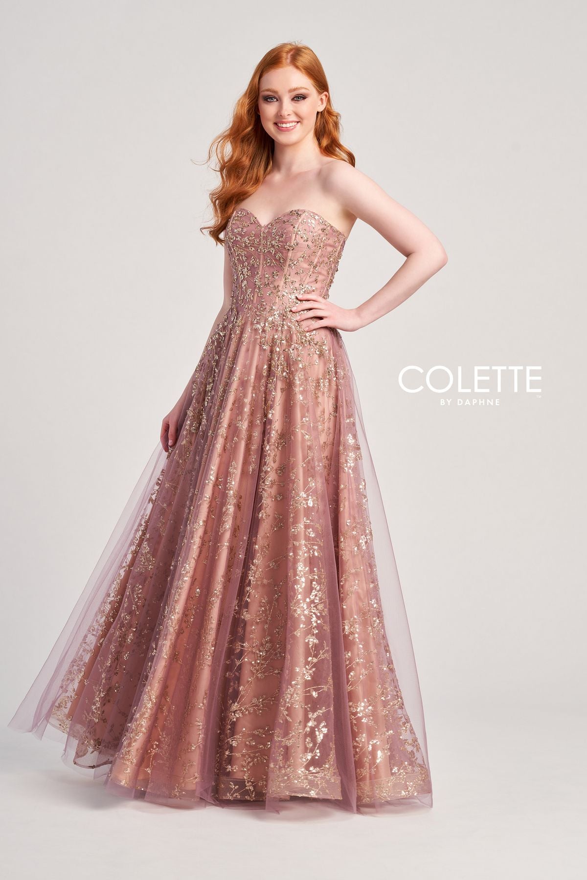 Prom Dresses Sequin Long Formal Prom Dress Heather/Rose Gold