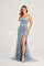 Prom Dresses Long Formal Sequin Prom Mermaid Dress Steel Blue
