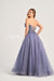 Prom Dresses Glitter Prom Long Formal Ball Gown Steel Blue