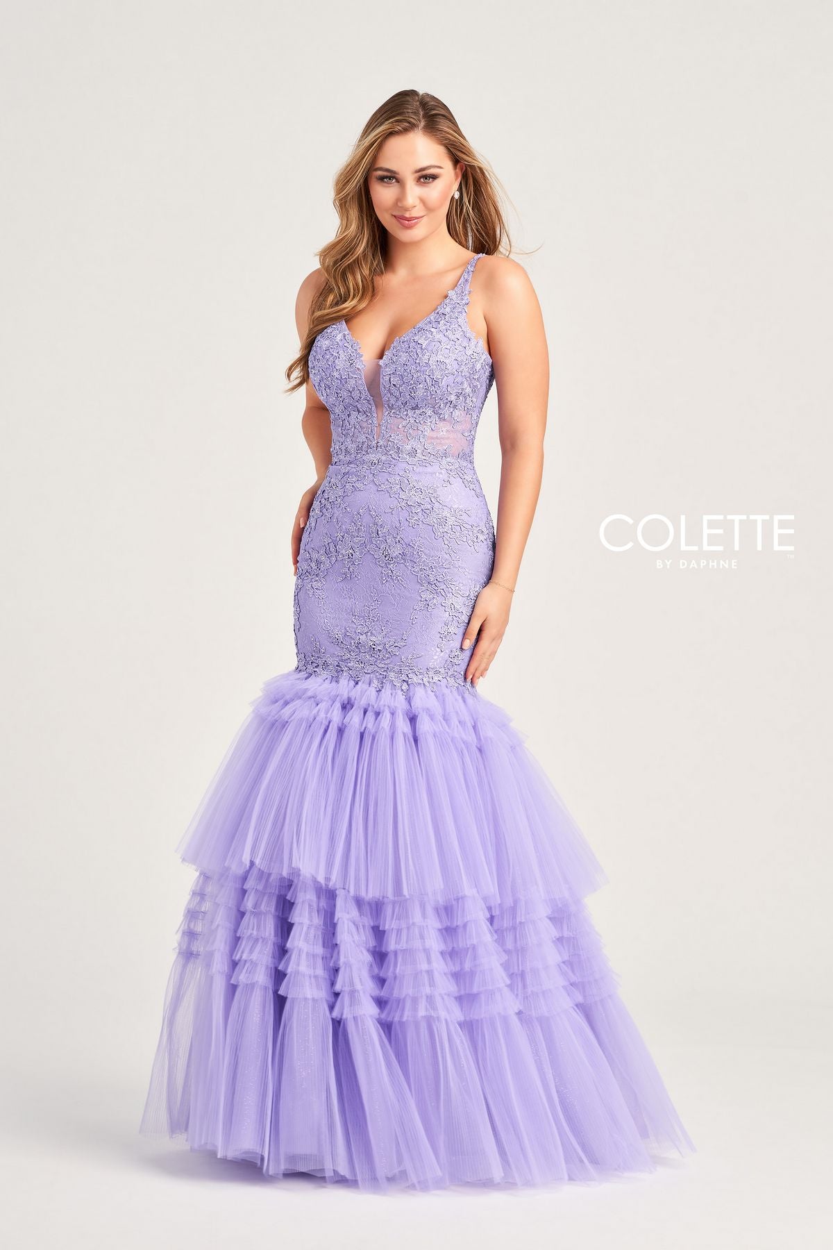 Red Colette CL5162 Glitter Prom Long Applique Formal Trumpet Dress for
