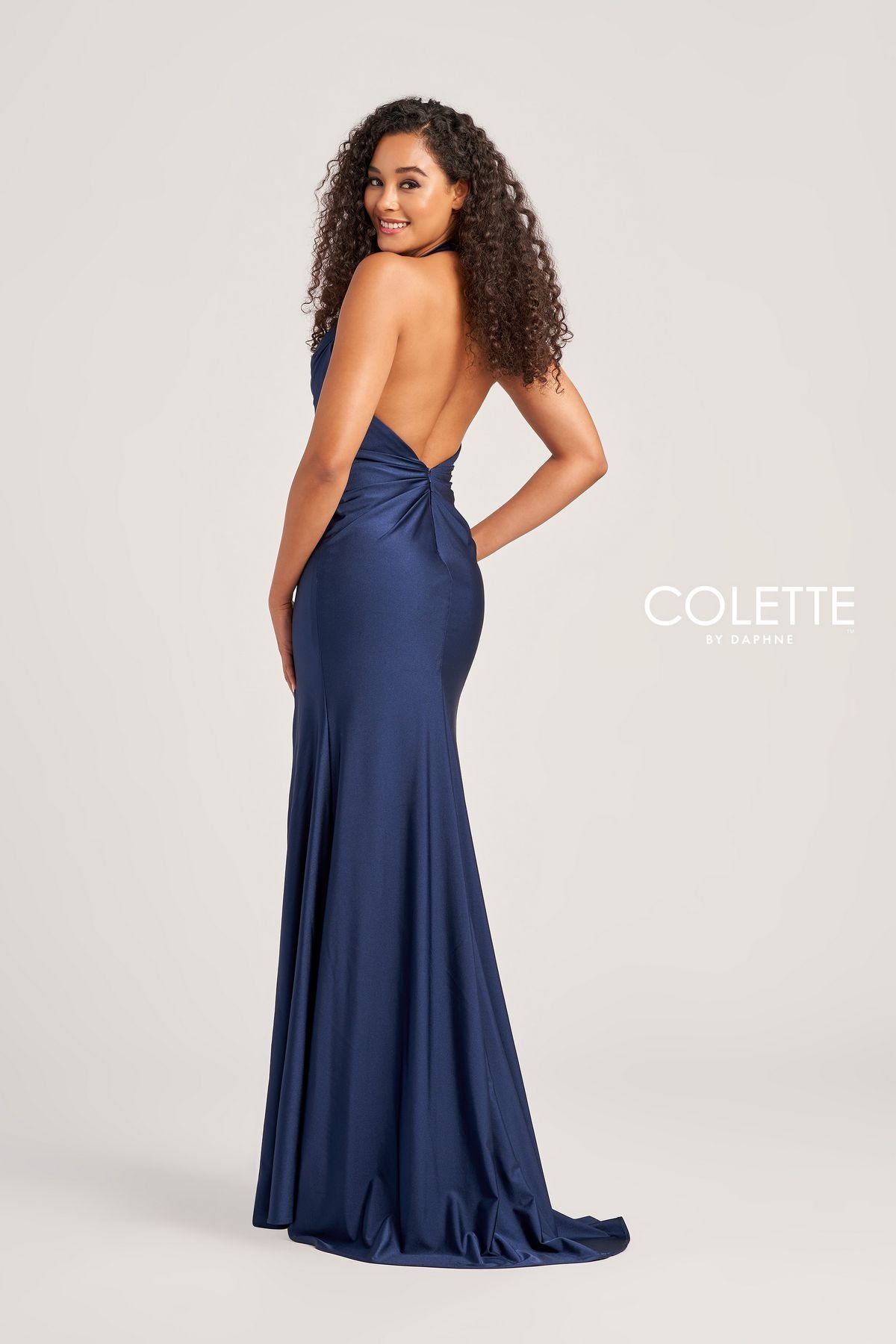 Colette CL5164 Fitted Prom Long Halter Formal Dress