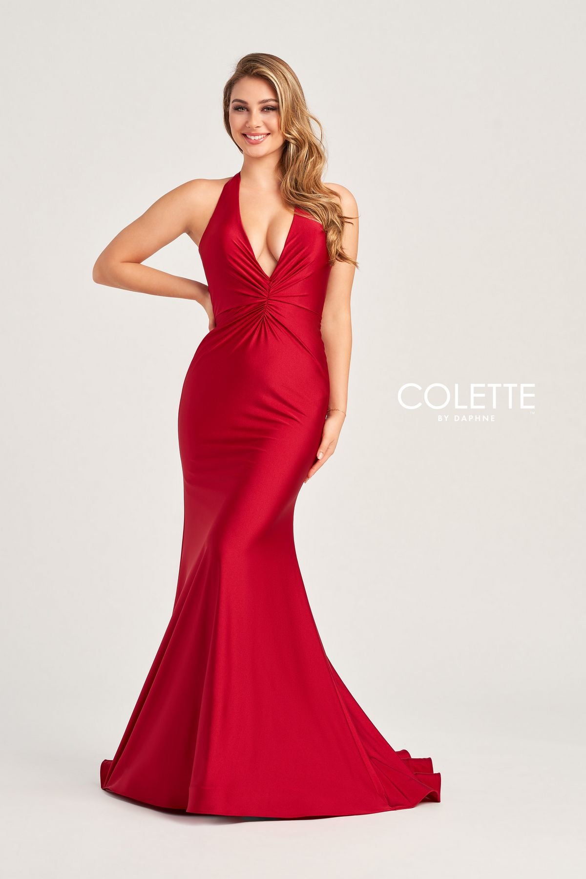 Prom Dresses Halter Long Formal Fitted Prom Dress Burgundy