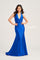 Prom Dresses Halter Long Formal Fitted Prom Dress Royal Blue