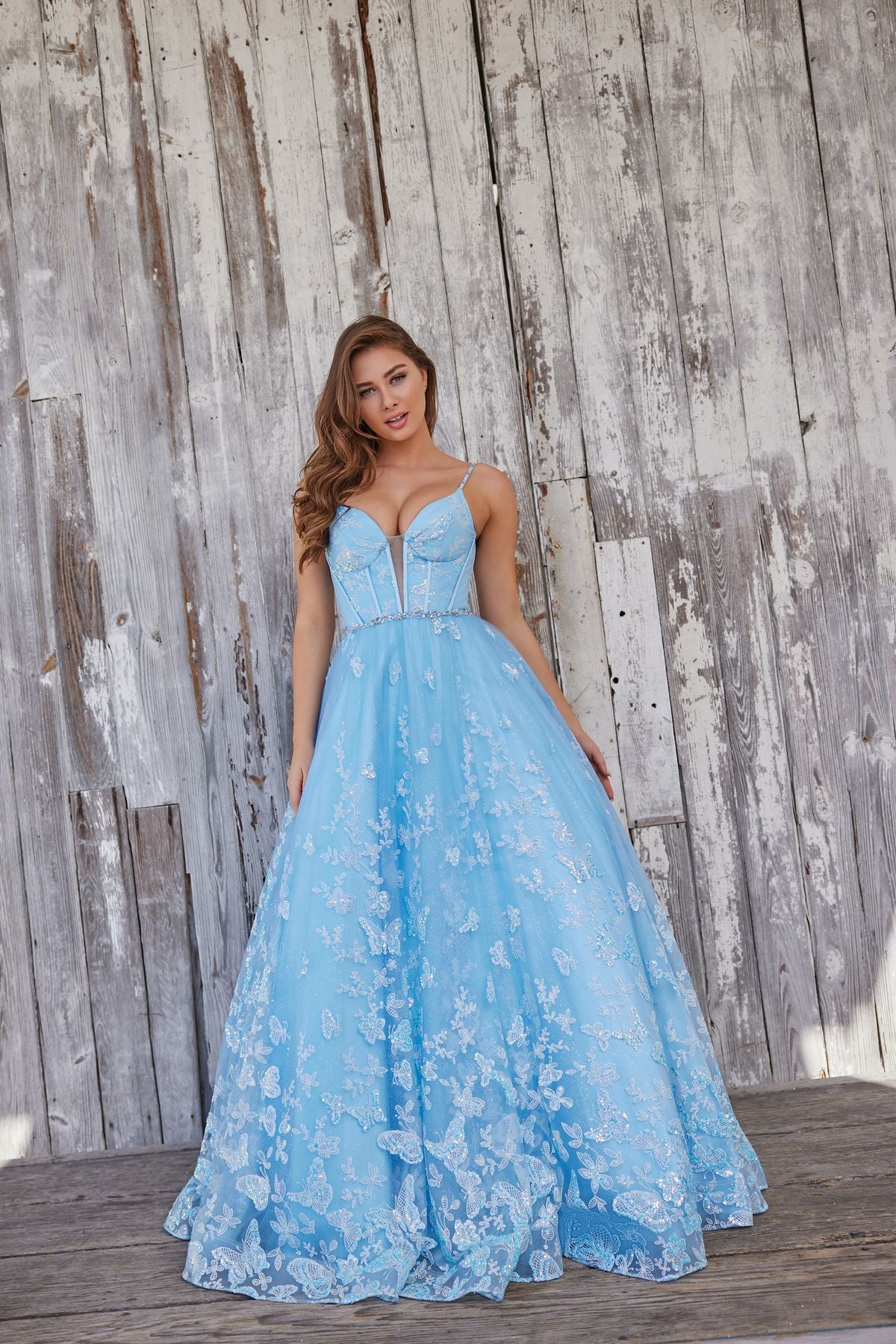 Colette CL5233 Long Glitter Formal Prom Dress