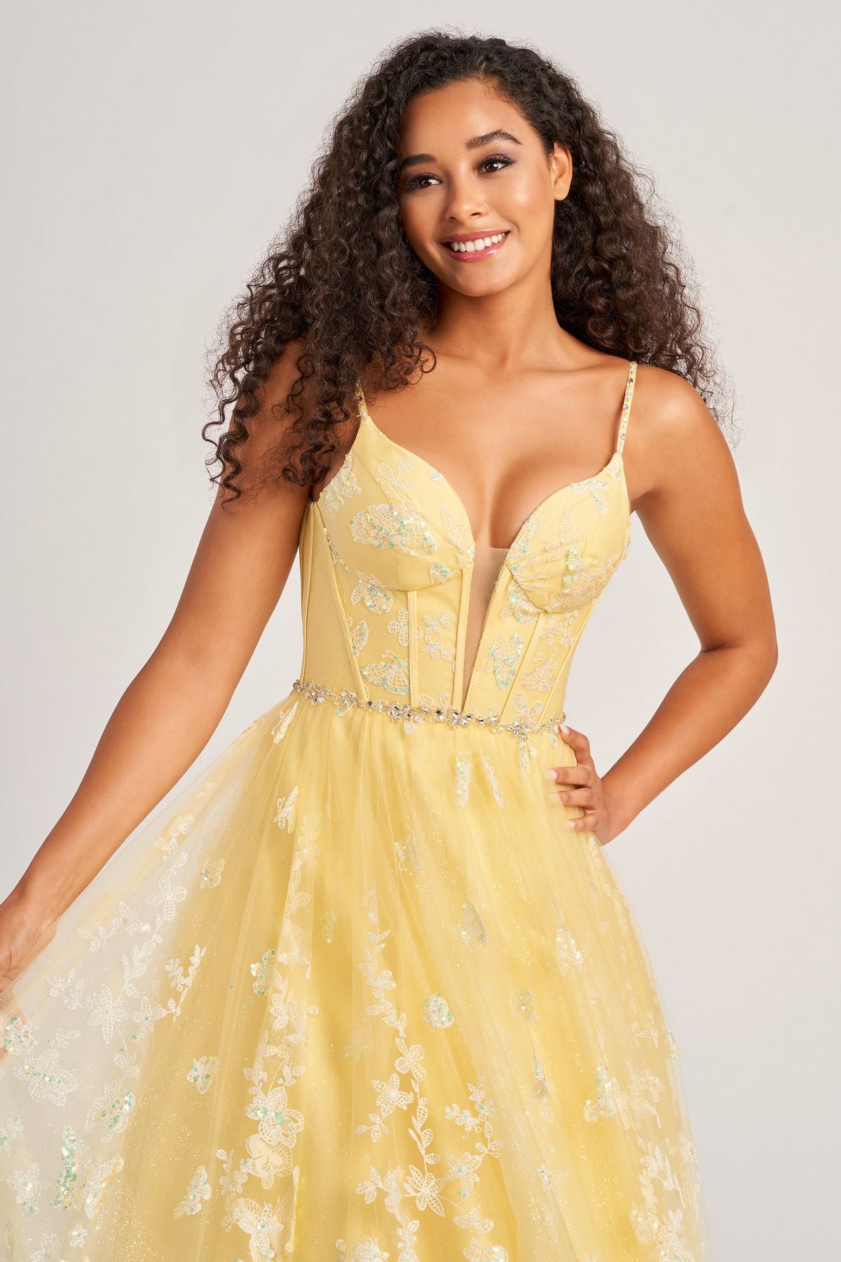 Colette CL5233 Long Glitter Formal Prom Dress