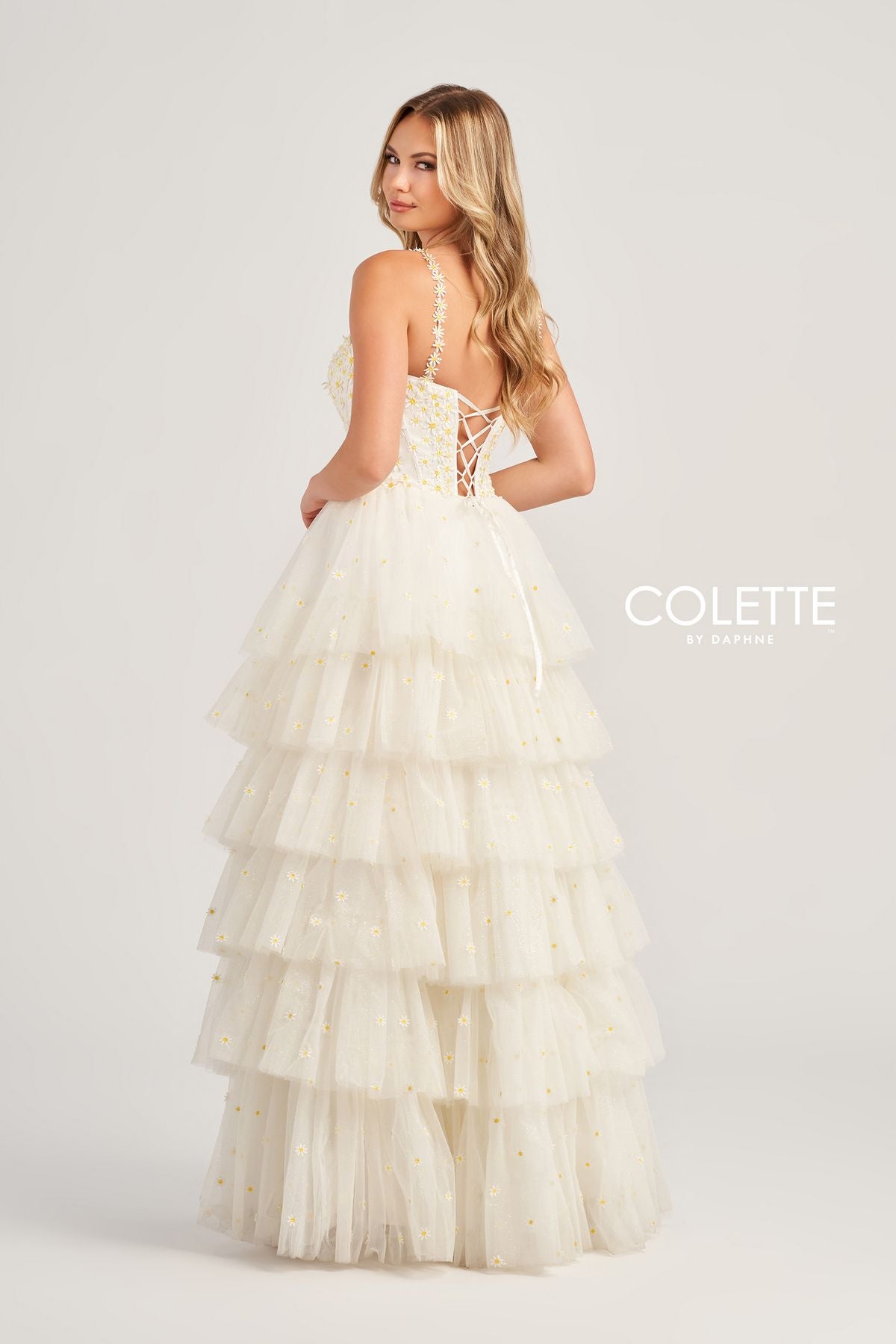Colette CL5237 High Low Formal Glitter Prom Dress