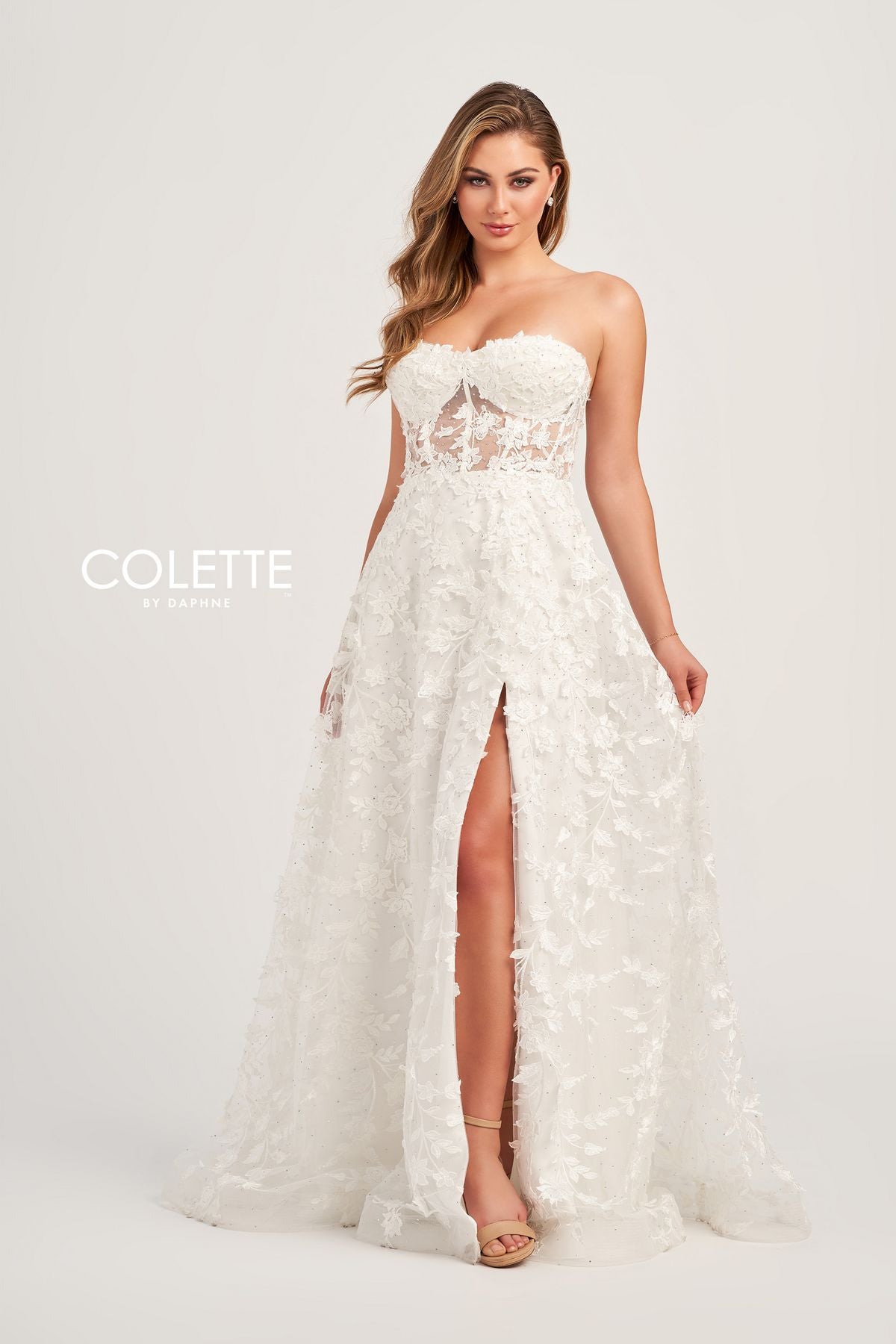 Colette CL5249 Glitter Long Formal Prom Dress