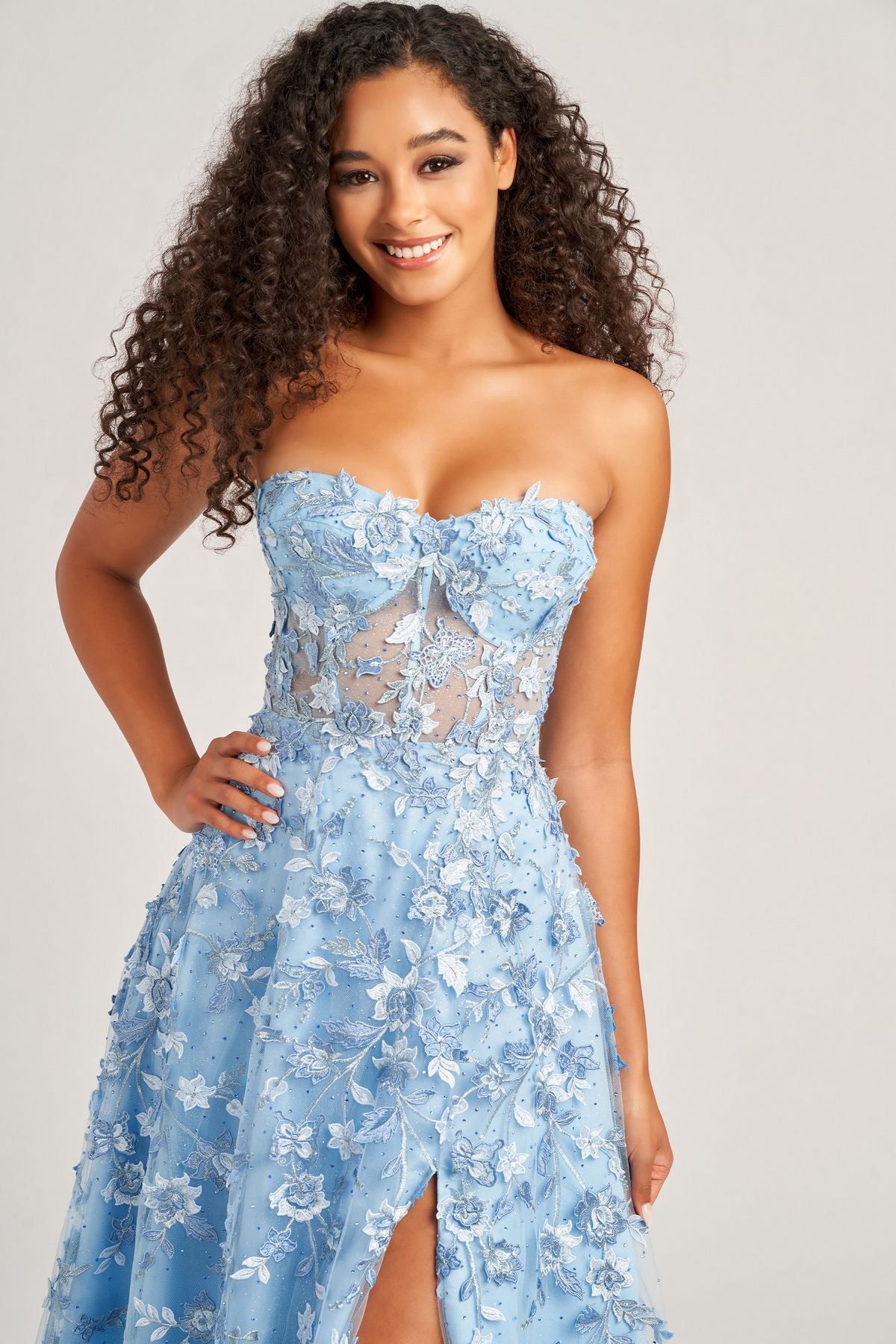 Colette CL5249 Glitter Long Formal Prom Dress