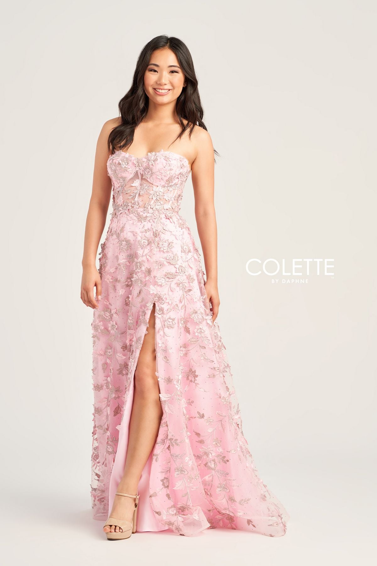 Colette CL5249 Glitter Long Formal Prom Dress