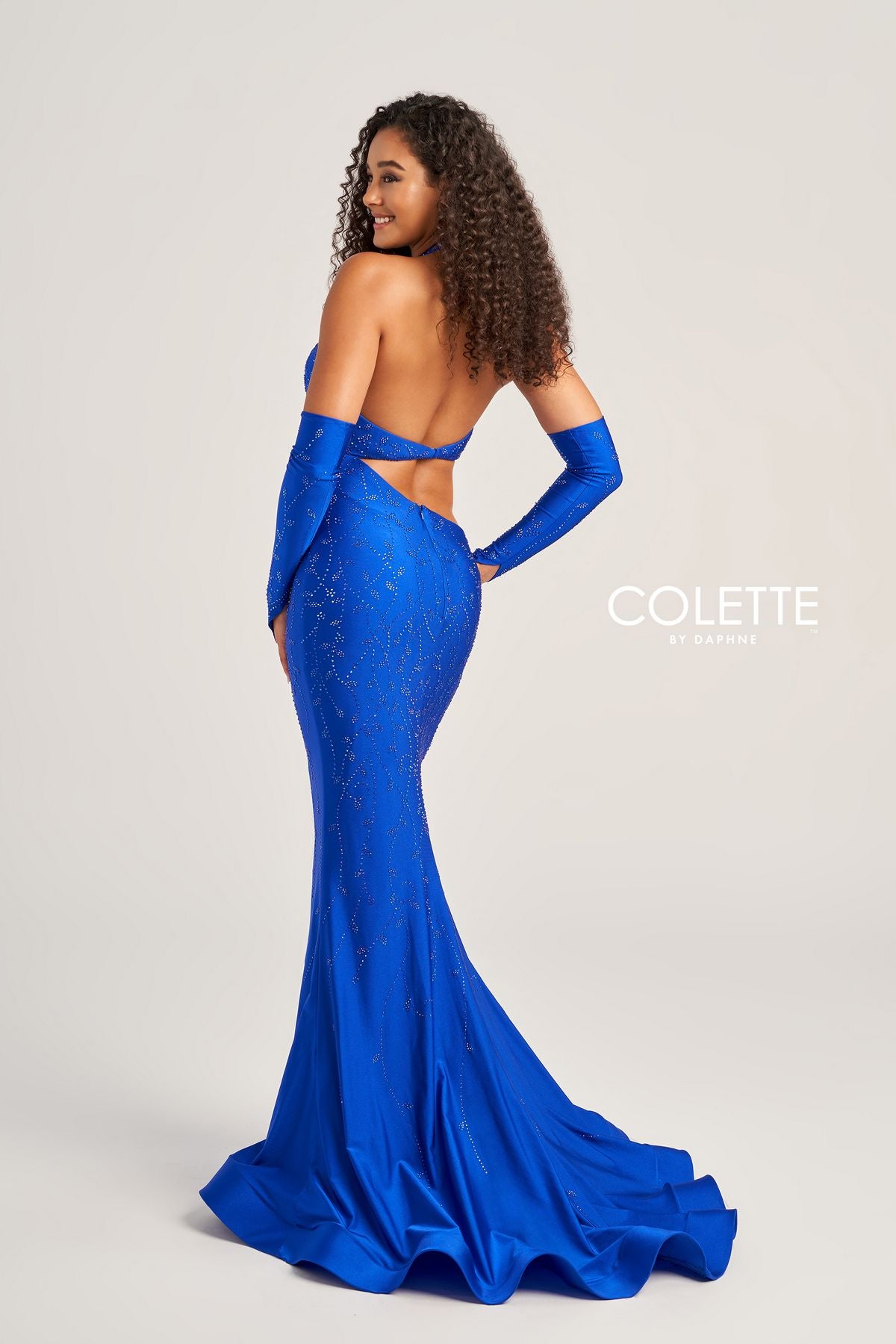 Hot Pink Colette CL5263 Cut Out Long Formal Mermaid Prom Dress