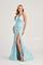 Prom Dresses Mermaid Long Prom Halter Formal Dress Aqua
