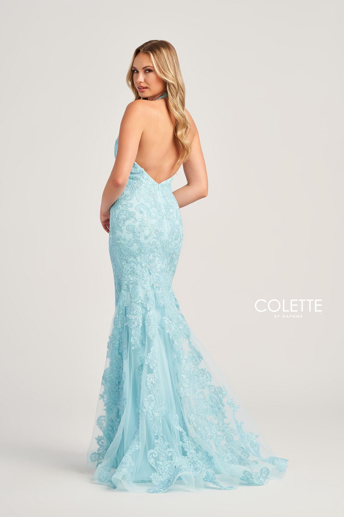 Colette CL5275 Mermaid Long Prom Halter Formal Dress