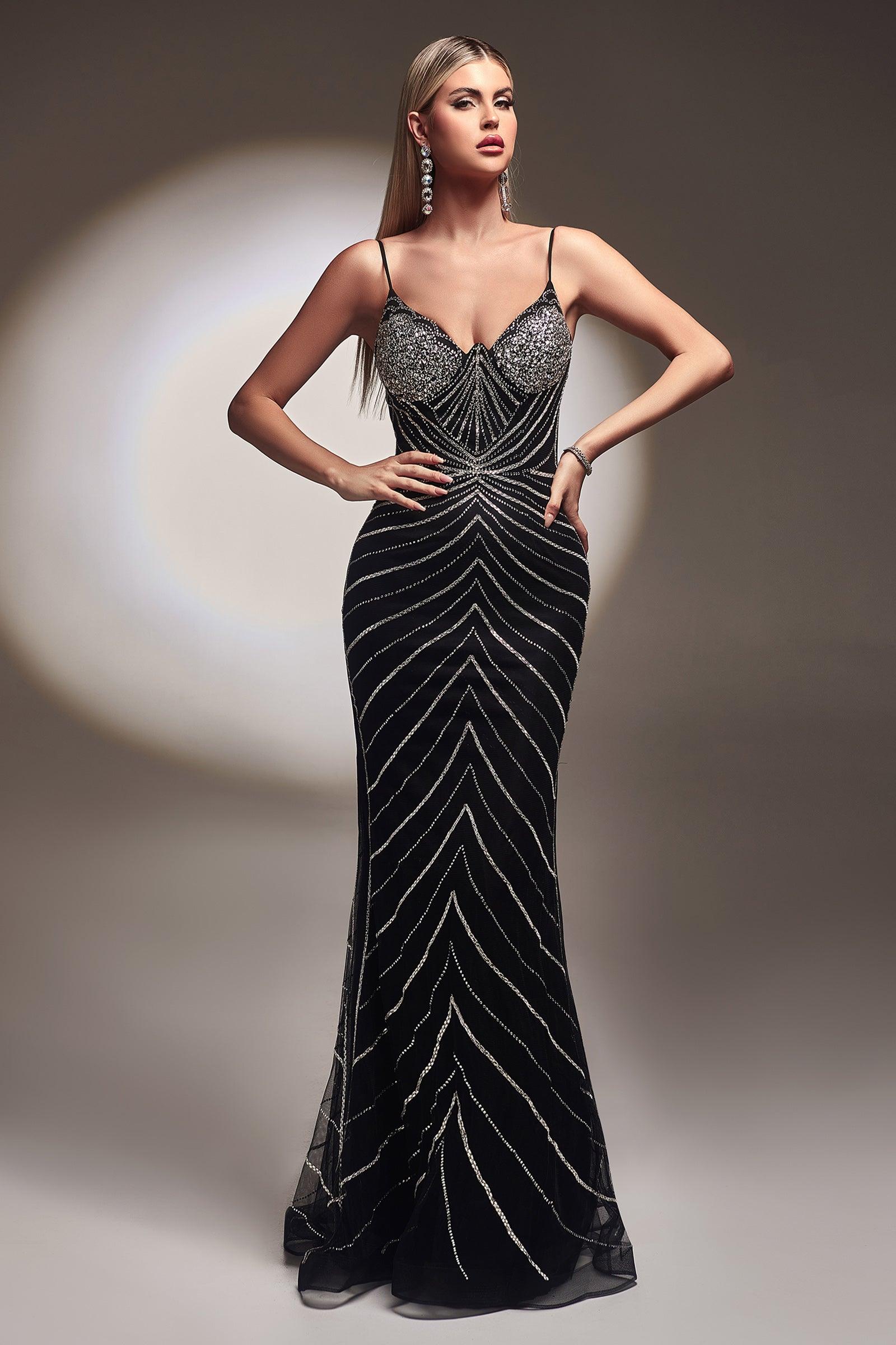Mother of the Bride Dresses Sparkling Long Evening Gown Black