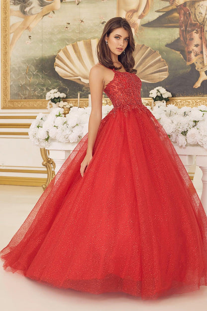 Nox Anabel CU1112 Long Quinceanera Dress Sweet 16 Gown Red