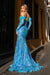 Prom Dresses Embellished Long Prom Mermaid Gown Turquoise