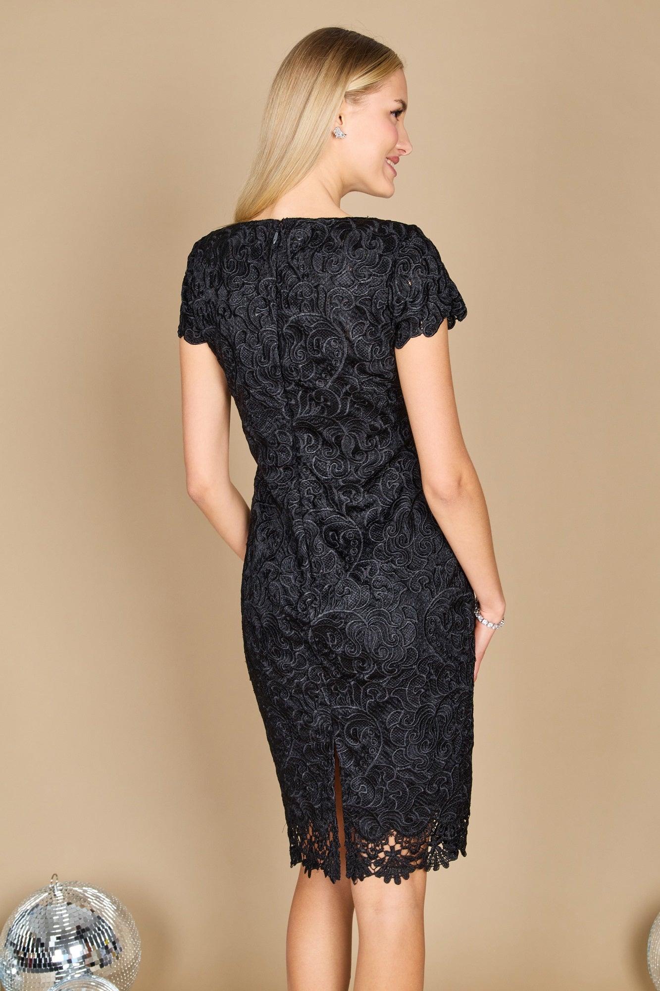 Short Lace Formal Evening Cocktail Dress Black