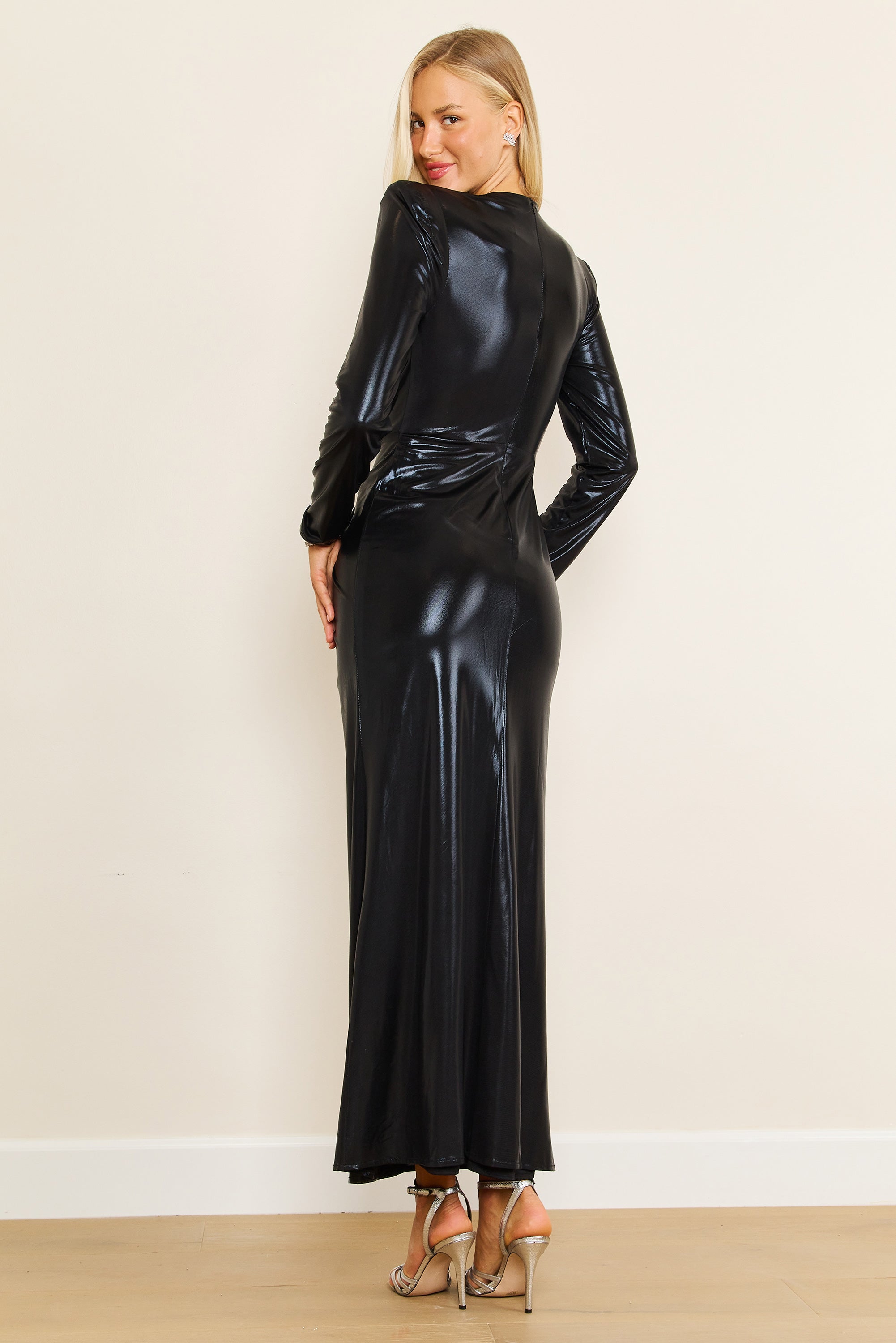 Formal Dresses Long Sexy Semi Formal Metallic Dress Black