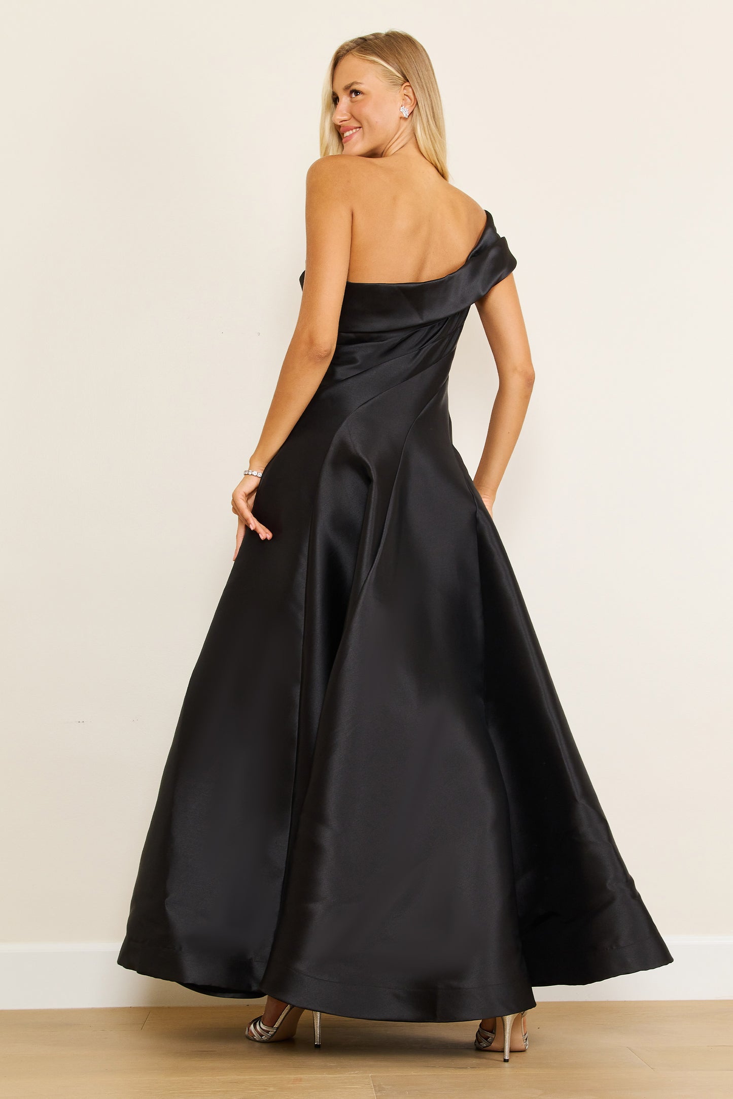 Formal Dresses One Shoulder Long Formal Ball Gown Evening Dress Black
