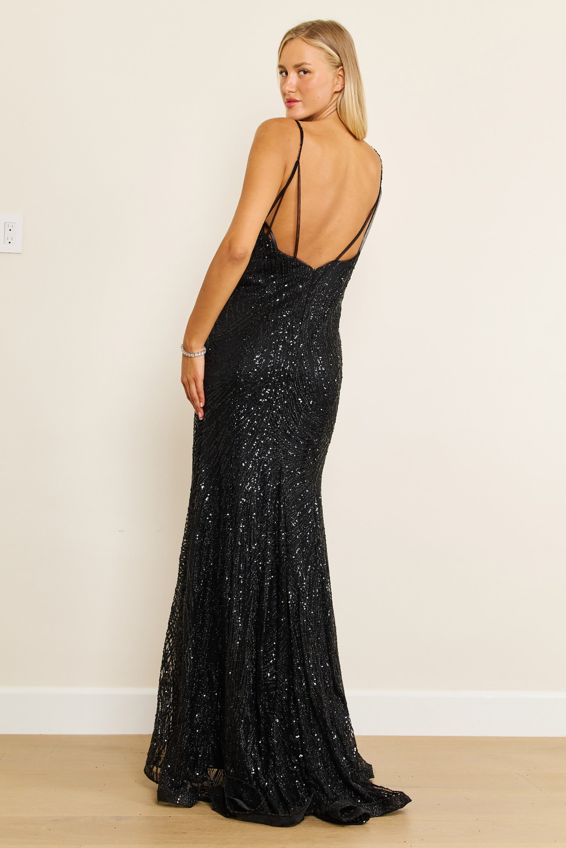 Long Black Plus Size Party Dress Formal Gown