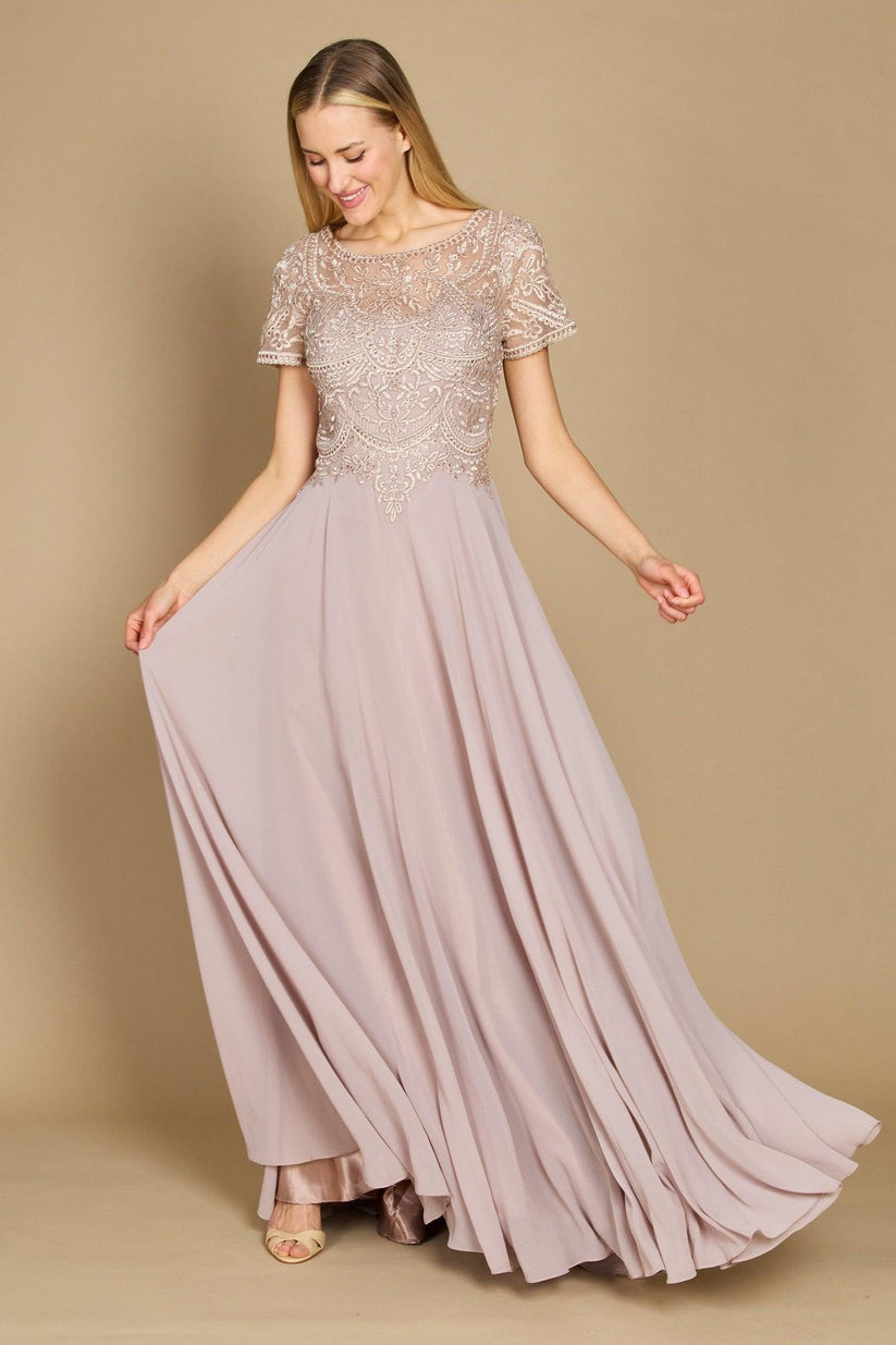 Formal Long Sleeve Mother of the Bride Dress Mocha main image 1