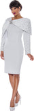 Cocktail Dresses Long Sleeve Fitted Midi Cocktail Dress White
