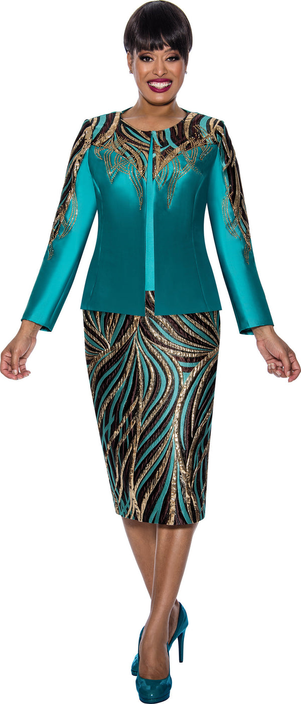 Divine Apparel DQ2193 Skirt Suit Short Dress